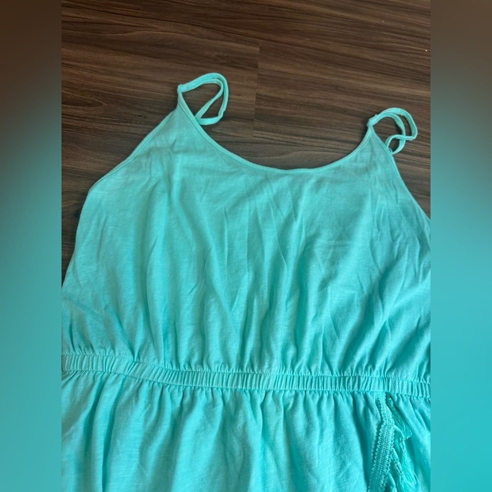 Victoria’s Secret Teal Tassel Hem Tank Top Women’s Medium Boho Flowy Cami - Picture 3 of 12